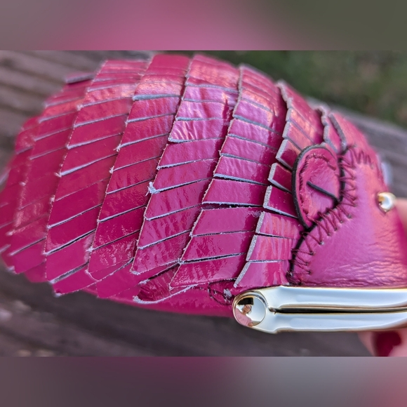 Kate Spade Patent Leather Hedgehog Coin Purse Kisslock Berry Pink With Flaw NWT - Picture 5 of 12